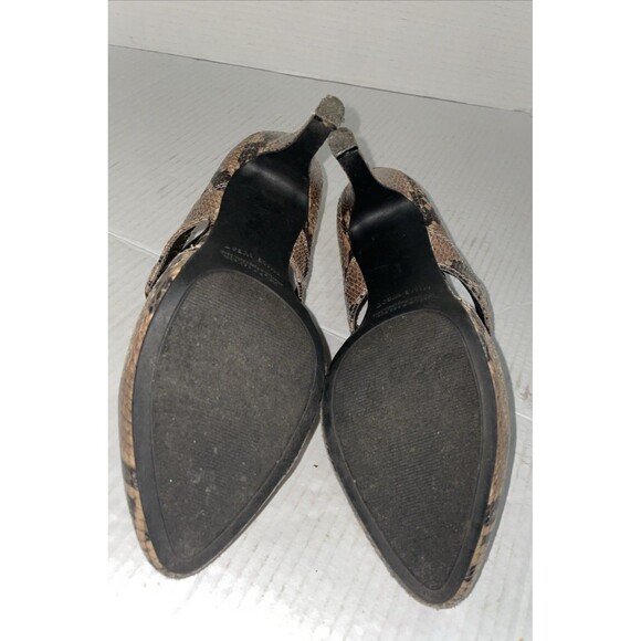 Nine West Heels Women’s Size 11 Faux Snakeskin Dress Pointed Toe Ankle Strap - Picture 11 of 12